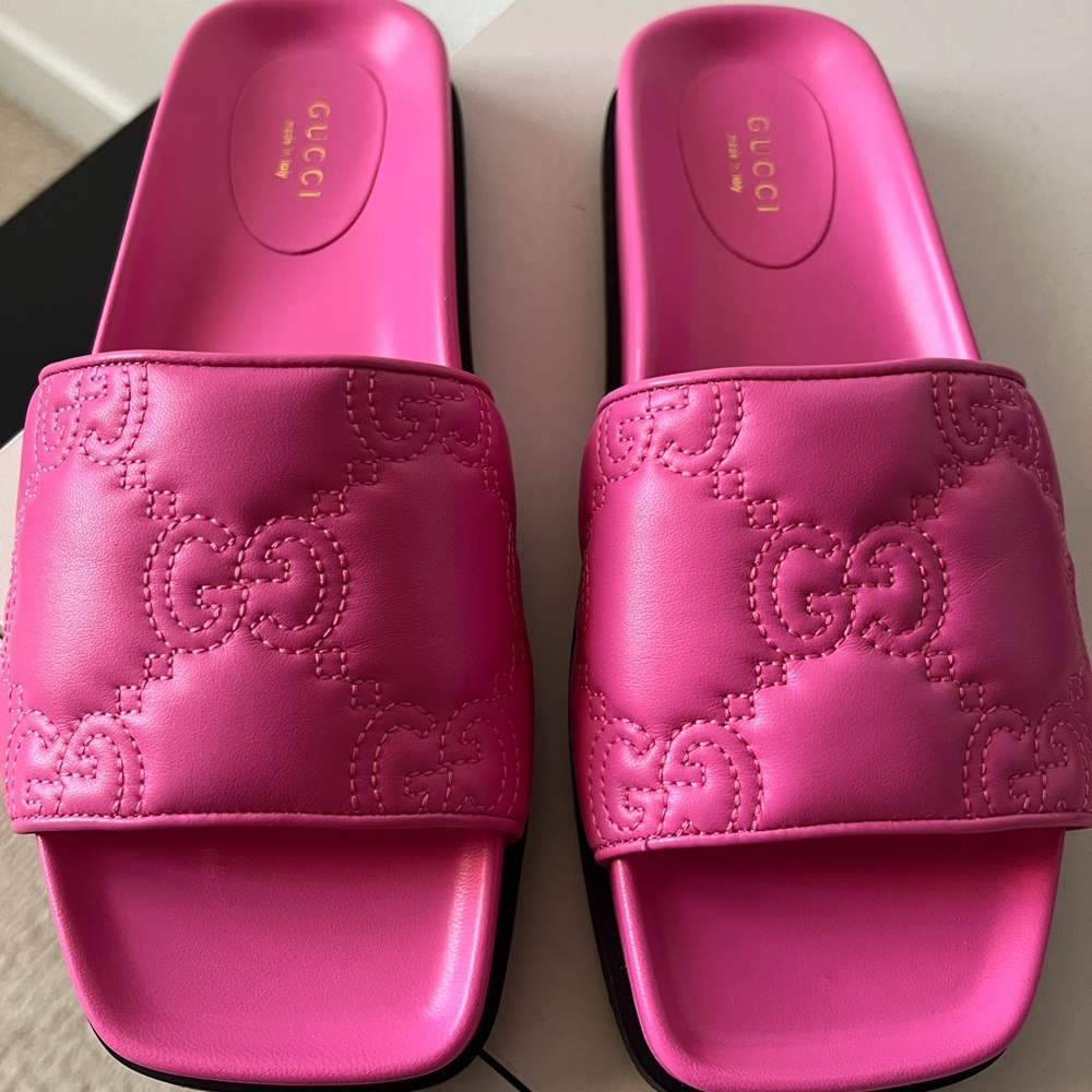 Gucci Pink Slide Sandals